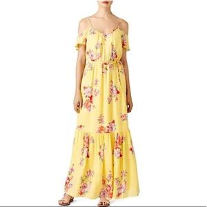 (NWT) Joie Annada Floral Print Cold Shoulder Silk Maxi Dress (size XS)